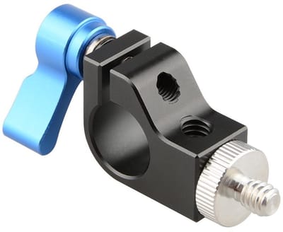 Dailygoody - Enkele staaf Klem - 15mm Rail Support Systeem - Ideaal voor Camera Monitor - Blue Thumbscrew - Geschikt voor Accessoires - Perfect voor V