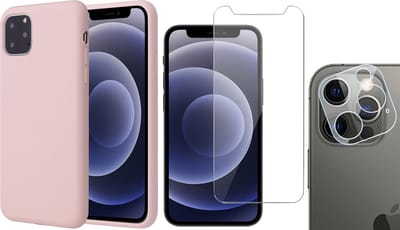 Hoesje geschikt voor iPhone 13 Pro - Fluweelzachte Backcover - Roze - Met Screenprotector en Camera Screen Protector