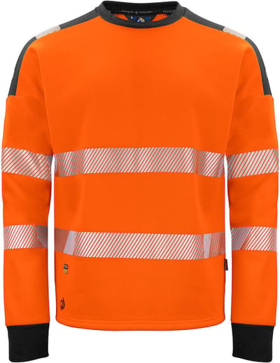 ProJob 6108 SIGNALISATIESWEATER RONDE HALS EN ISO 20471 KLASSE 3 646108 - Oranje/Zwart - 4XL