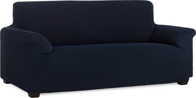 Belmarti® Bankhoes Milan 230cm tot 260cm breed - Marineblauw - Stretch - Anti-statisch - Ademend katoen - Premium Belmarti® - Beste kwaliteit bankhoezen