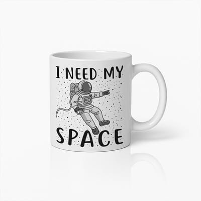 Grappige Astronaut Mok "Ik Heb Ruimte Nodig" – Unieke Koffiebeker voor Ruimte Liefhebbers