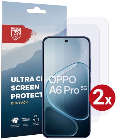 Rosso Screen Protector Geschikt voor Oppo A6 Pro | Ultra Clear Duo Pack | TPU Folie | Case Friendly Beschermfolie | 2 Stuks