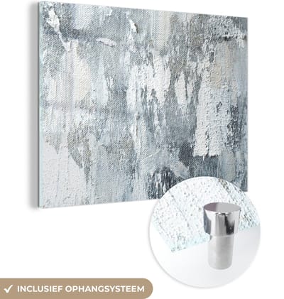 MuchoWow® Glasschilderij 120x90 cm - Schilderij acrylglas - Verf - Industrieel - Design - Foto op glas - Schilderijen