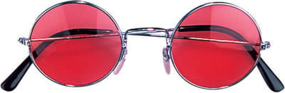 Widmann - Party zonnebril - Hippie Flower Power Sixties - ronde glazen - rood
