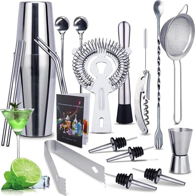 Cocktail set - 20 delig cocktail shaker set - 750ml