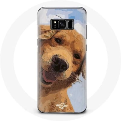 Coque - Samsung - Galaxy S8 - Souple - Noir - Golden retriever