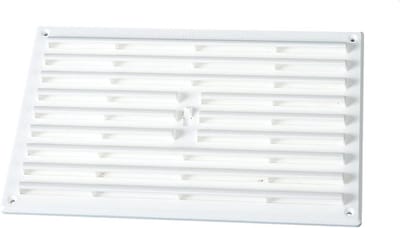 Ventilatierooster - Rooster met klep - Ventilatie regelen - Vliegengaas geïntegreerd - 26 x 17 cm - Wit