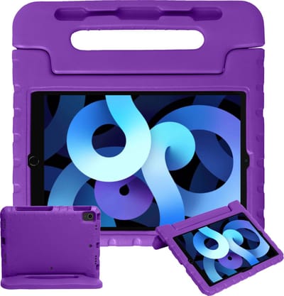 Hoesje - Geschikt voor Apple iPad Air 5 (2022) - 10.9 inch - 5e Generatie - M1 - Kinderhoes Shockproof Bumper - Kidsproof Case - Tablethoes - Kinder Hoes Cover - Paars