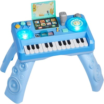 Baby DJ Speelset voor Peuters 1-3, Educatieve Muziektafel Speelgoed met 133 Geluidsbronnen, Opname en LED DJ Draaitafel, Baby Activiteitentafel voor