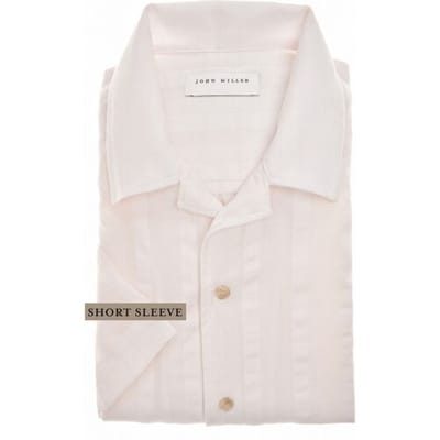 John Miller Overhemd Short Sleeve Loose Fit Pure Cotton Weekender Wit / male