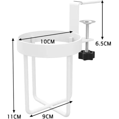 1 Stuks Verdiepende Clip-On Tafelbekerhouder Horizontale Verticale Montage Anti-Knoei Metalen Klem Opbergrek Voor Kantoor Bureau Mokhouder