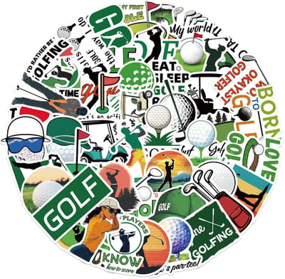 Winkrs | 50 Golf Stickers | Unieke Stickerset voor Golf Liefhebbers, sport, hobby, golfbal | Perfect voor Laptop, Fles, Koffer & Meer