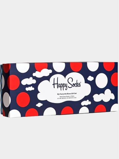 Happy Socks unisex giftbox 4P sokken favourite blues blauw