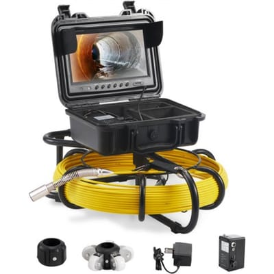 VEVOR Pijpinspectiecamera 50m 9 inch inspectiecamera 1 megapixel rioolcamera 720p endoscoopcamera 12V 4500mAh lithiumbatterij 6 uur gebruiksduur Pijpinspectiecamera IP68 voor rioleringen, afvoersystemen en afvoeren