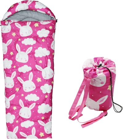 Slaapzak Kinderen - Kampeerzak Outdoor - Buiten slapen - Waterdicht Ademend - Tot 155cm - Roze