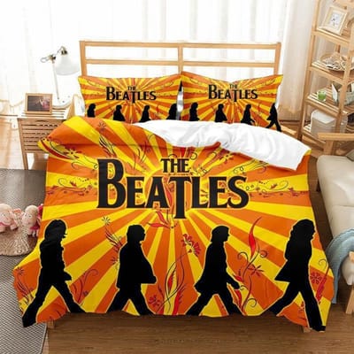 The Beatles Motief, Microvezel Beddengoedsets, Kinderbeddengoed met Rits Kamerdecoratie Dekbedovertrek voor Tieners volwassene 3-delig 135x200cm