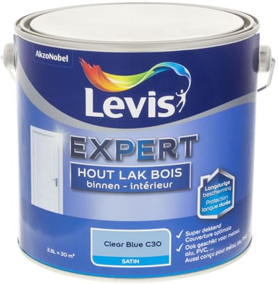 Levis - Expert Hout Lak Binnen Satin Mix - Clear Blue C30 - Mengverf - 2,5 L
