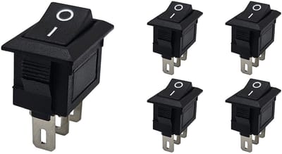 ProRide Mini Wipschakelaar ON/OFF KCD1-11 - 3-pins - Rechthoek - 250V/3A - 13x8mm - Zwart - 5 stuks
