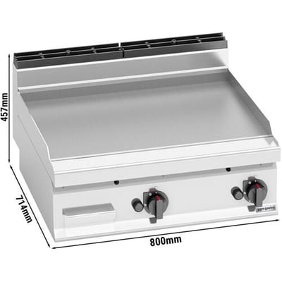 GGM Gastro Gas Bratplatte - 13,8 kW - Glatt Zilver
