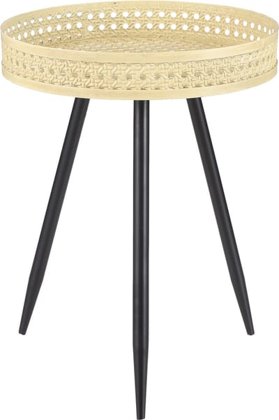 Mica Decorations Jaylee Bijzettafel - H45 x Ø34 cm - Ijzer - Zwart