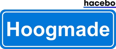Hacebo - Plaatsnaam Sticker - 29x10 CM - Hoogmade sticker - Verkeersborden sticker - grappige cadeaus - Hoogmade