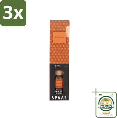 3 x Spaas - Geurstokjes - Sparkling Times - Exotische Vruchten - 80 ml - Grootverpakking - Geurstokjes - Exotische Geur - Fruitige Geur - Spaas Geurstokjes - Sparkling Times