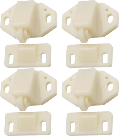 4 Stuks Kunststof Deurvangstoppers - Beige 35 x 21 mm voor Kast en Caravan