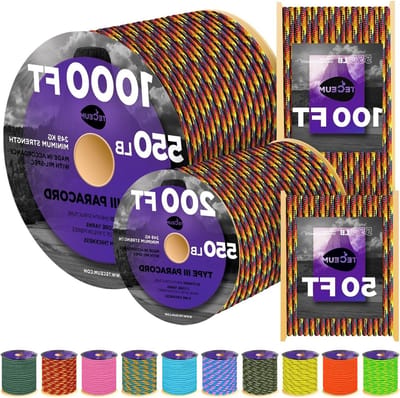 Nylon Touw - Paracord Tentkoord - Kamperen Wandelen - UV en Lichtbestendig - 50 ft 4 mm - Caleidoscoop