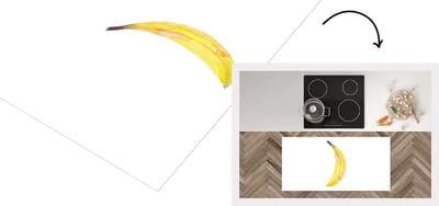 Keukenloper - Loper keuken - Banaan - Waterverf - Wit - 120x60 cm - Keukenloper vinyl