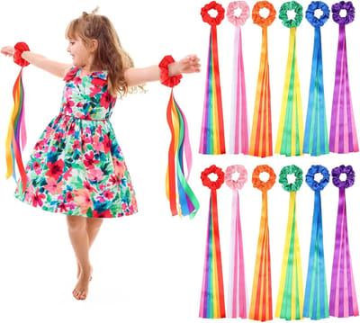 12 stuks - Danslinten - Regenboog Danslinten - Gymnastieklinten - Elastische polsbandjes - Dansregenboogstreamers - regenboog danslinten voor kinderen - ritmische gymnastieklinten - voor muzieklessen, gymnastiek, dansfeesten - 50 cm - 6 kleuren