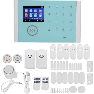 Système de sécurité domestique intelligent de type WifiGSmGPRS, alarme anti-intrusion, kit sans fil à monter soi-même pour maison et bureau blue