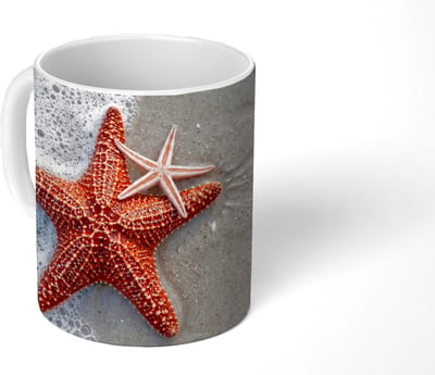 Mok - Koffiemok - Zeester - Strand - Zee - Mokken - 350 ML - Beker - Koffiemokken - Theemok