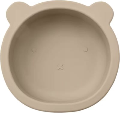KimDo - Siliconen Beer Bakje - Beige - Met zuignap - Bakje - Schaaltjes - kinderservies - Kom - Baby - Kraamcadeau