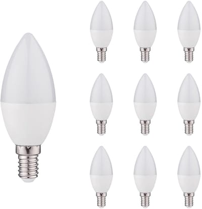 Kobi LED Lamp E14 6W - 470lm - 6000K - 230V - Voor Werkplek, Spiegelverlichting of Opslag - Kaarsvorm - 2 stuks