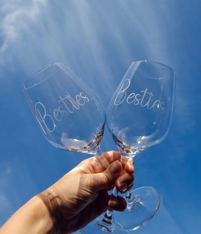 Besties Wijnglazen – Gegraveerd – Set Van 2 – 0,50L