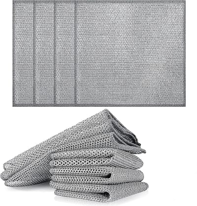 SnelShoppen - Multifunctionele Keuken Doekjes van Metaaldraad - 10 Stuks Antikras Schoonmaakdoeken 20x20 cm voor Keuken, Afwas, RVS, Huishouden