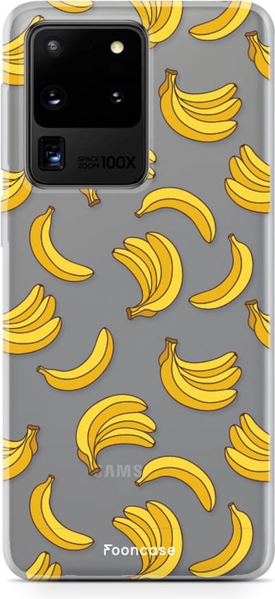 Fooncase Hoesje Geschikt voor Samsung Galaxy S20 Ultra - Shockproof Case - Back Cover / Soft Case - Bananas / Banaan / Bananen