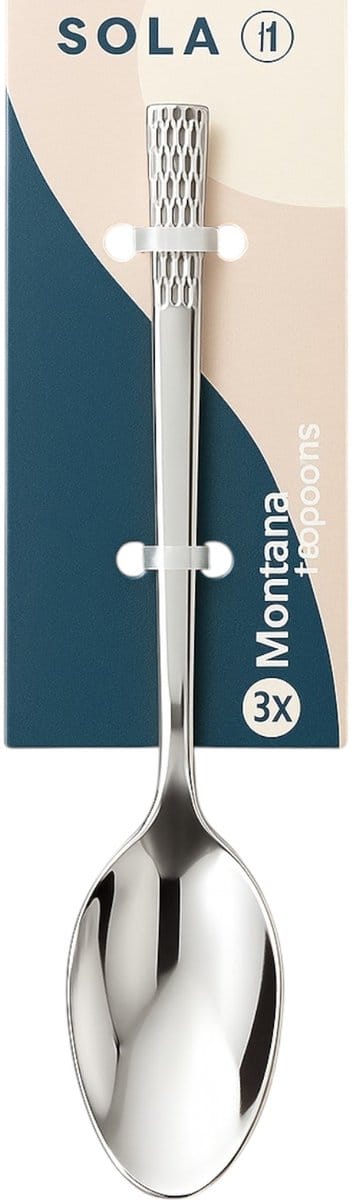 Sola Montana Koffielepels – 2x Set van 3 (Totaal 6 stuks) – Roestvrij Staal