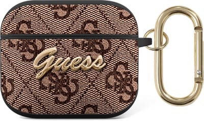 Guess 4G Script Logo AirPods 3 Case - Brown
