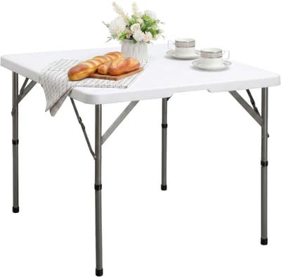 SP® Campingtafel - Vierkante Tafel - Klaptafel - Inklapbare Tafel - Zwart/Wit - 87cm x 87cm x 74cm