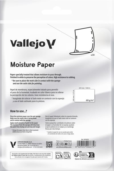 Vallejo Modelbouwpakket - B90003 Vochtpapier Navulling voor Wet Palette Pro Painter - 30 stuks Accessoires set - Vallejo - Modelbouw