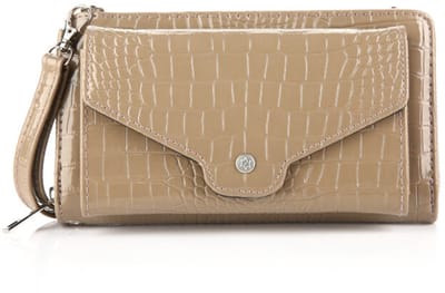 Michelle Bags & Accessories - festival tasje - compact schoudertas - crossbody tas - dames - cadeautip - khaki - crocoprint