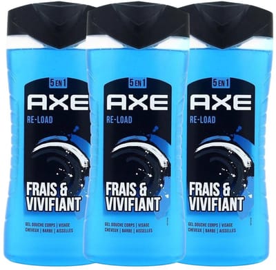 AXE Re-Load – Douchegel – Frais & Vivifiant – 5-in-1 – Herenverzorging – 3×250 ml