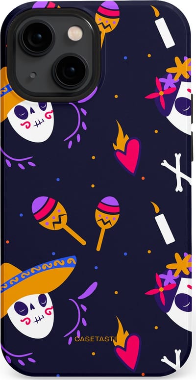 Casetastic Hoesje Geschikt voor Apple iPhone 13 Mini Magsafe - Stijlvolle Beschermende Duo-layer Case - Muertos fiësta