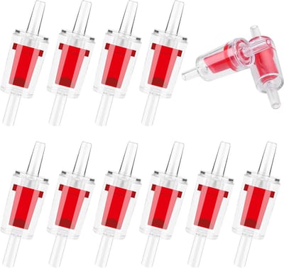 Aquarium terugslagkleppen, 10 stuks eenrichtingsluchtpompen terugslagkleppen aquariumpompbeschermers plastic terugslagkleppen voor 3/16 inch standaard ID luchtvaartbuizenstelsel