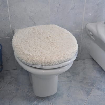Wc-stoelhoes - Toiletzitting bekleding - Comfort verhogen - Machinewasbaar - 50 x 45 cm - Crèmekleurig