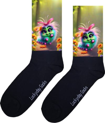 Rups sokken - Opkikker - Beterschap - Kerstsokken - Verjaardag cadeau - Leuke sokken - Vrolijke sokken - Print sokken - Cadeau sokken - LuckyDay Socks - Sokken waar je vrolijk van wordt - Maat 37-44