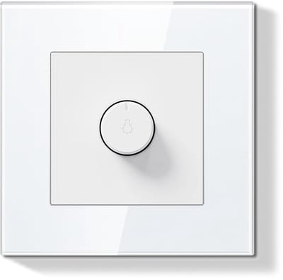 Dimbare schakelaar met glazen frame 500W - 86x86 mm wanddimmer voor gloeilampen en LED lampen