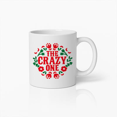 The Crazy One Mok 330ml – Leuke Kleurrijke Koffiebeker met Bloemen Ontwerp – Perfect Cadeau voor Vrienden, Familie & Vrolijke Personen