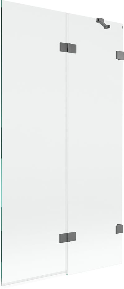 Mexen Lunar 2-delige badwand rechts 100 x 150 , transparant, gun metal - 897-100-100-95-00-P